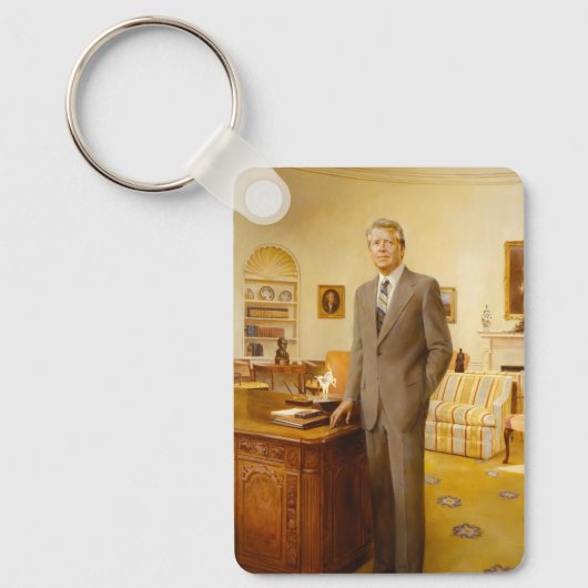 ジェームズ・アール・カーター色彩の鮮やか米大統領ポートレート キーホルダー (正面)