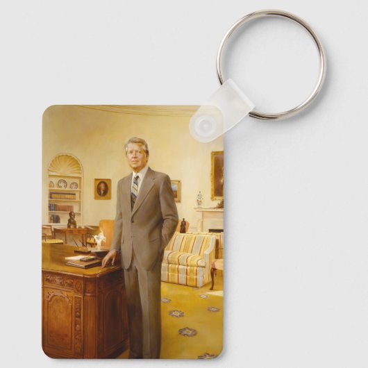 ジェームズ・アール・カーター色彩の鮮やか米大統領ポートレート キーホルダー (裏面)