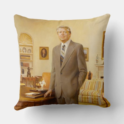 ジェームズ・アール・カーター色彩の鮮やか米大統領ポートレート クッション (裏面)