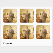 ジェームズ・アール・カーター色彩の鮮やか米大統領ポートレート スクエアシール (シート)