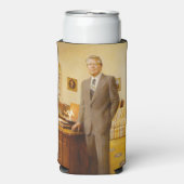 ジェームズ・アール・カーター色彩の鮮やか米大統領ポートレート スリム缶クーラー (Seltzer正面)