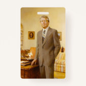 ジェームズ・アール・カーター色彩の鮮やか米大統領ポートレート バッジ (裏面)