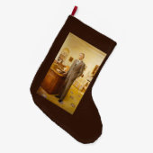 ジェームズ・アール・カーター色彩の鮮やか米大統領ポートレート ラージクリスマスストッキング (正面 (吊り時))