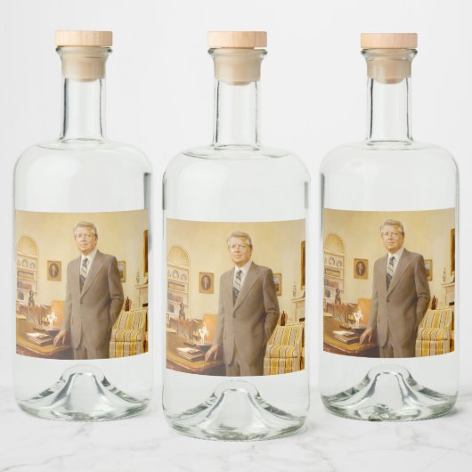 ジェームズ・アール・カーター色彩の鮮やか米大統領ポートレート リキュールボトルラベル (ボトル)