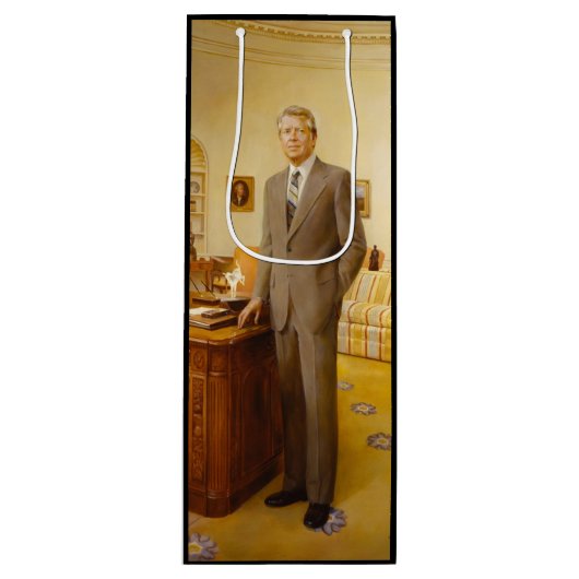 ジェームズ・アール・カーター色彩の鮮やか米大統領ポートレート ワインギフトバッグ (正面)