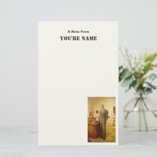 ジェームズ・アール・カーター色彩の鮮やか米大統領ポートレート 便箋 (スタンド正面)