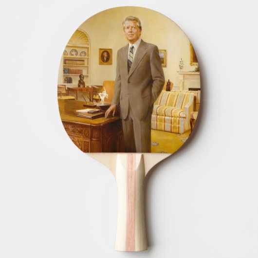 ジェームズ・アール・カーター色彩の鮮やか米大統領ポートレート 卓球ラケット (正面)