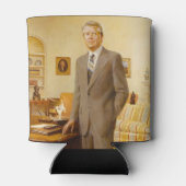 ジェームズ・アール・カーター色彩の鮮やか米大統領ポートレート 缶クーラー (裏面)