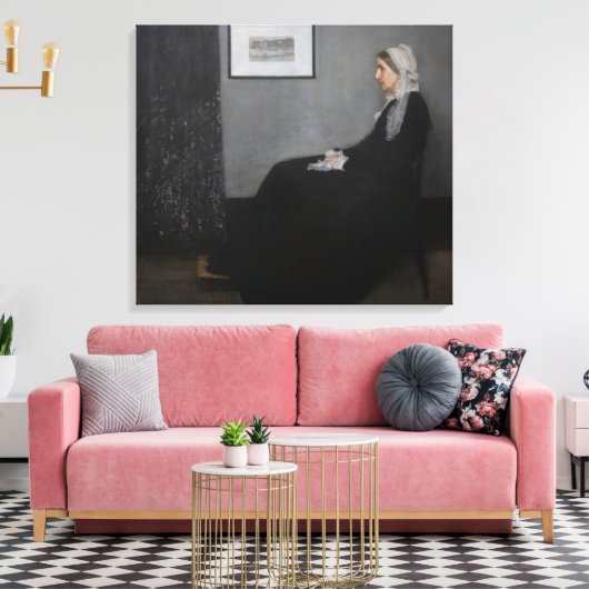 ジェームズ・ウィスラー - 肖像画の母 キャンバスプリント (インサイチュ (リビング))
