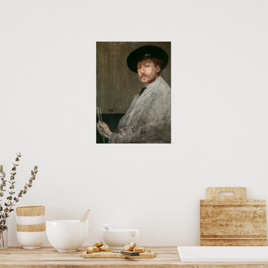 ジェームズ・ウィスラー - 肖像画家としての自画像 ポスター (キッチン)