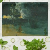 ジェームズ・ウィスラー - 黒と金の夜 キッチンタオル (折り畳み)