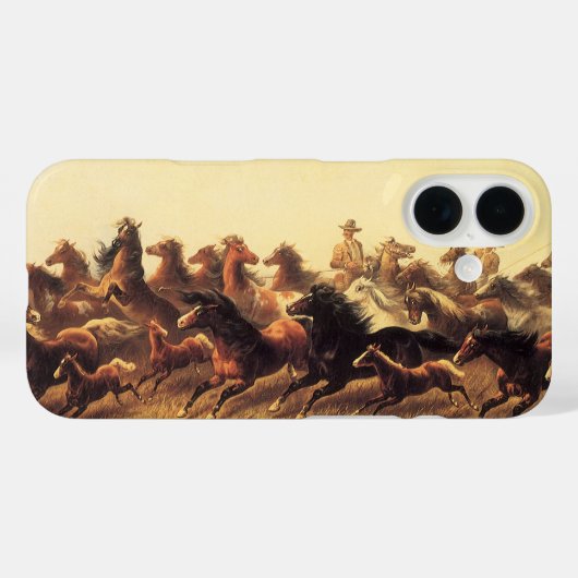ジェームズ・ウォーカーによる野生の馬の縄捕り Case-Mate iPhoneケース (裏面 (横))
