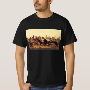 ジェームズ・ウォーカーによる野生の馬の縄捕り Tシャツ