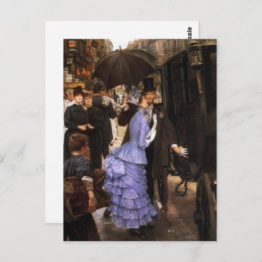 ジェームズ・ティストが花嫁付き葉書を書いた ポストカード (正面/裏面)