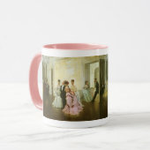 ジェームズ・ティソットの「Too Early」- ヴィクトリア時代のヴィンテージアート マグカップ (正面左)