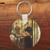 ジェームズ・ティッソットの『店の娘』、ヴィクトリア時代の美術 キーホルダー (正面)