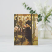 ジェームズ・ティッソットの『店の娘』、ヴィクトリア時代の美術 ポストカード (スタンド正面)