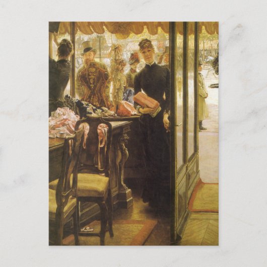 ジェームズ・ティッソットの『店の娘』、ヴィクトリア時代の美術 ポストカード (正面)