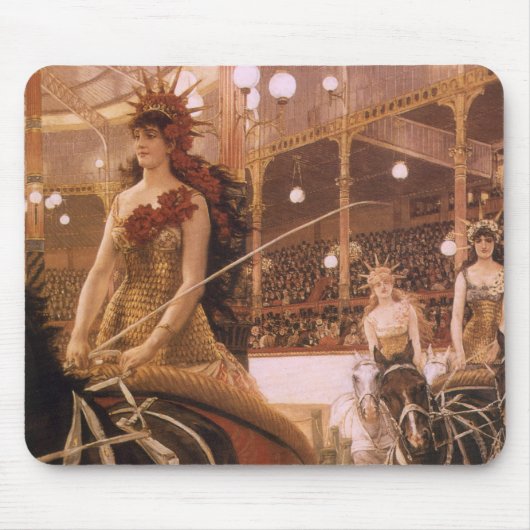 ジェームズ・ティッソーによる『馬上の淑女たち (Circus)』 マウスパッド (正面)