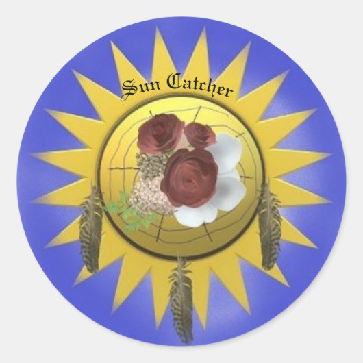 ジェームズ・マイケル・ミラーによるステッカーのドリームキャッチャー ラウンドシール (正面)