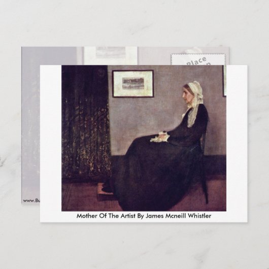 ジェームズ・マクニール・ウイスラーの芸術家の母 ポストカード (正面/裏面)
