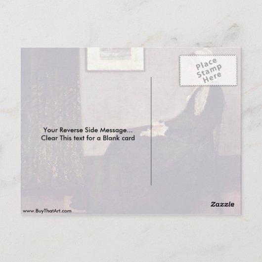 ジェームズ・マクニール・ウイスラーの芸術家の母 ポストカード (裏面)