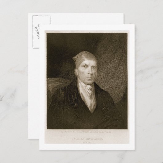 ジェームズ・マディソン82歳、トーマス・B・ウェルチ刻印 ポストカード (正面/裏面)