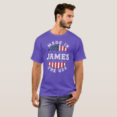 ジェームズ 名前 愛国 アメリカ製 ヴィンテージ Tシャツ (正面フル)