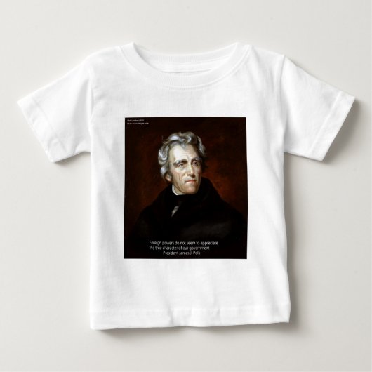 ジェームズ・K・ポークと名言 ベビーTシャツ (正面)