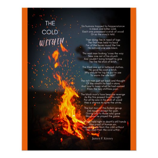 ジェームズ・P・キニーによる「詩の中の寒さ」 ポスター (正面)