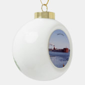 ジェームズ・R・バーカーボールまたはスノーフレーク・オーナメント セラミックボールオーナメント (左)