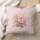 ジェーンのばら色の花束のシャクヤクの正方形の枕 クッション (ブランケット)