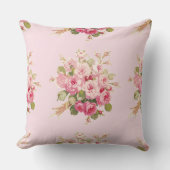 ジェーンのばら色の花束のシャクヤクの正方形の枕 クッション (正面)