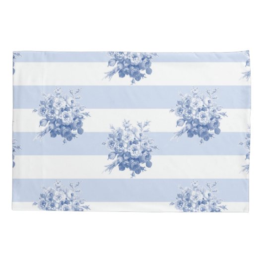 ジェーンのばら色の花束のブルーベリーの標準の枕カバー 枕カバー (裏面)