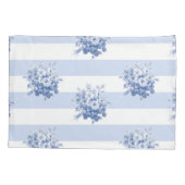 ジェーンのばら色の花束のブルーベリーの標準の枕カバー 枕カバー (裏面-左)