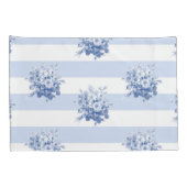 ジェーンのばら色の花束のブルーベリーの標準の枕カバー 枕カバー (裏面-右)