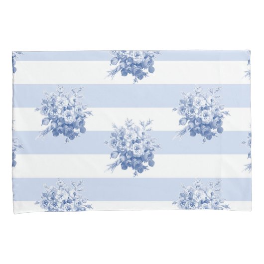 ジェーンのばら色の花束のブルーベリーの標準の枕カバー 枕カバー (正面右)