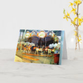 ジェーンの回転木馬 – ブルックリンブリッジパークグリーティングカード カード (黄色い花)