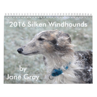 ジェーンの灰色のカレンダーによる1 2016絹のWindhounds カレンダー