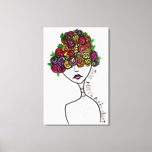 ジェーンは見えずにひっそりと隠れる キャンバスプリント (正面)