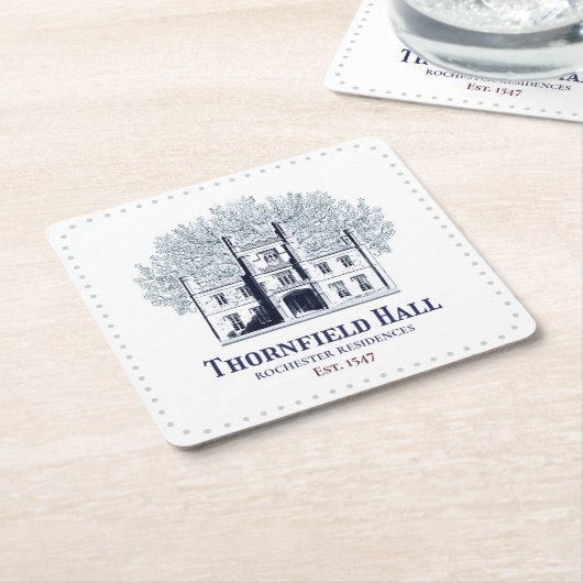 ジェーンアイレソーンフィールドホールロチェスターレジデンシズ スクエアペーパーコースター (アングル)