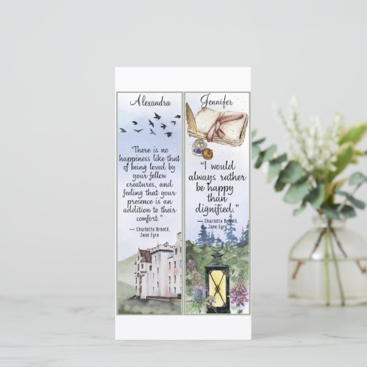 ジェーンアイレブロンテ引用文ブックラバーギフトブックマーク カード (スタンド正面)
