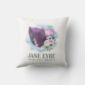 ジェーンアイレボンネットパープルボンネットと花 クッション (裏面)