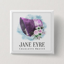 ジェーンアイレボンネットパープルボンネットと花 缶バッジ