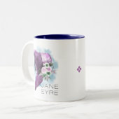 ジェーンアイレボンネットフラワーパープルとブルー ツートーンマグカップ (正面左)