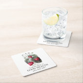 ジェーンアイレ保ー – 健康に – イチゴ スクエアペーパーコースター (インサイチュ)