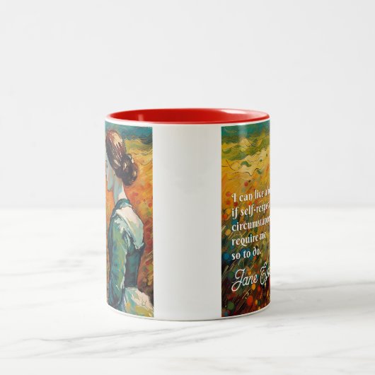 ジェーンアイレ引用文モネスタイル絵画 ツートーンマグカップ (中央)