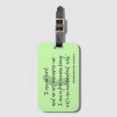 ジェーンアイレ引用文II ラゲッジタグ (正面縦)