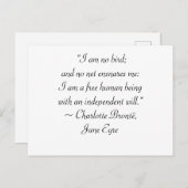 ジェーンアイレ私は鳥ではない引用文 ポストカード (正面/裏面)
