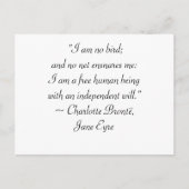 ジェーンアイレ私は鳥ではない引用文 ポストカード (正面)